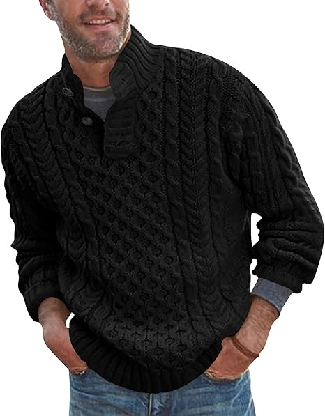 Men’s stand collar pullover knitted sweater