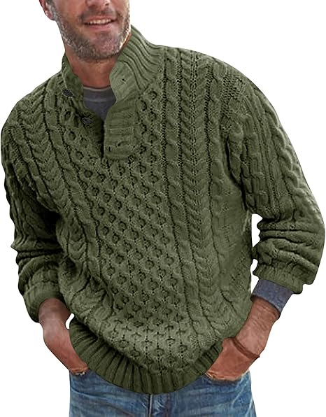 Men’s stand collar pullover knitted sweater