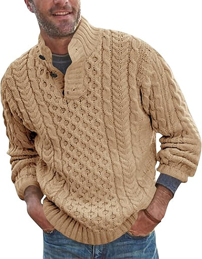 Men’s stand collar pullover knitted sweater