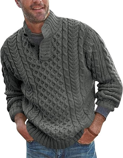 Men’s stand collar pullover knitted sweater