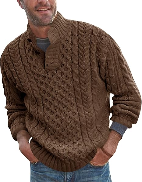 Men’s stand collar pullover knitted sweater