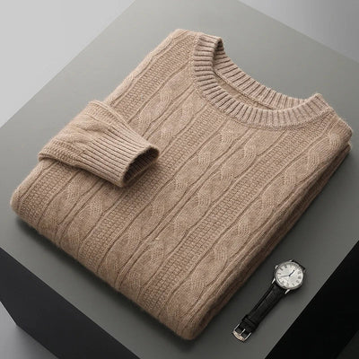 Cavendish™ | Luxe Merino Cable Knit Jumper for Men