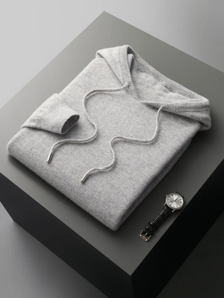 Kensington Row™ | Pure Cashmere Knit Hoodie for Men