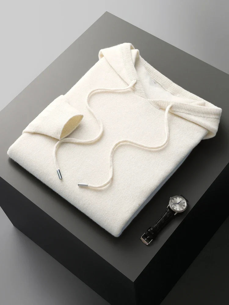 Kensington Row™ | Pure Cashmere Knit Hoodie for Men
