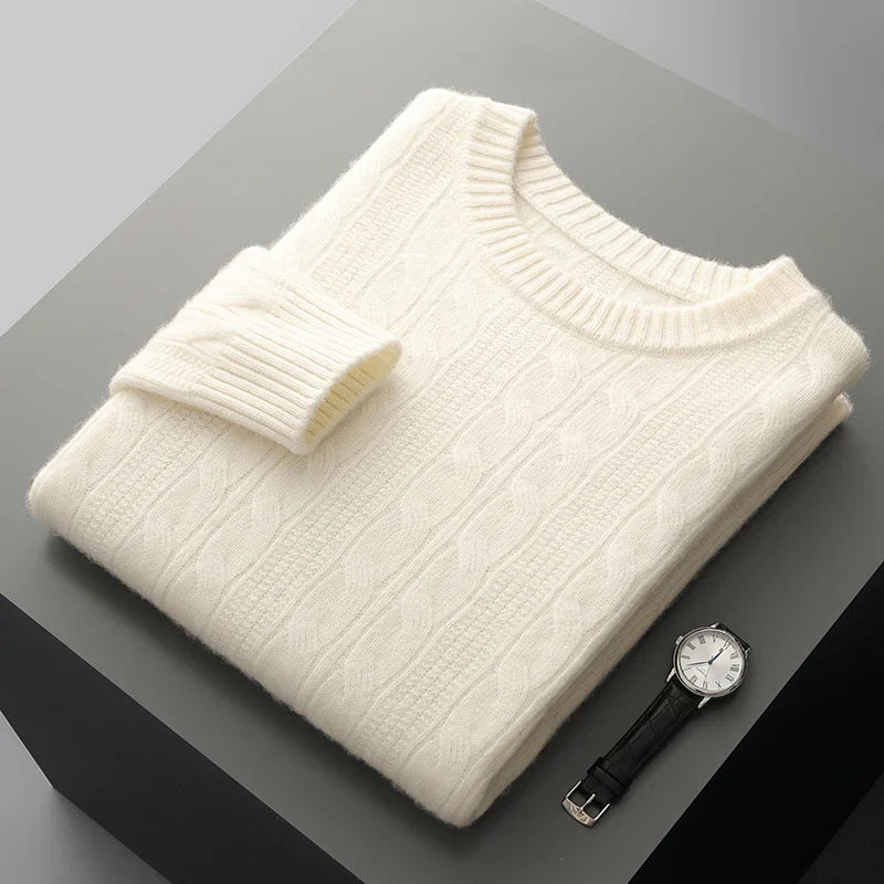 Cavendish™ | Luxe Merino Cable Knit Jumper for Men