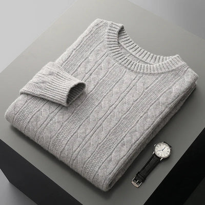 Cavendish™ | Luxe Merino Cable Knit Jumper for Men