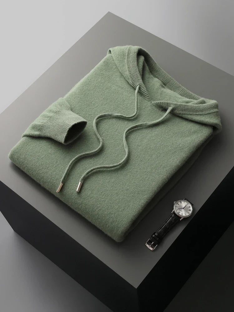 Kensington Row™ | Pure Cashmere Knit Hoodie for Men