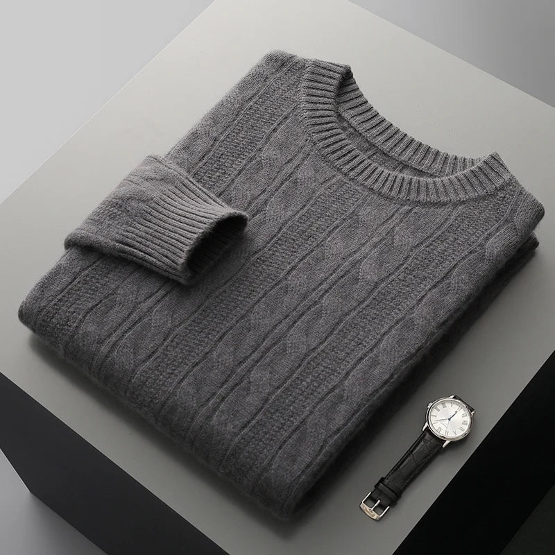 Cavendish™ | Luxe Merino Cable Knit Jumper for Men