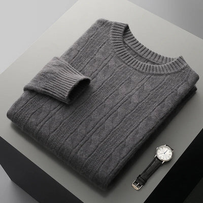 Cavendish™ | Luxe Merino Cable Knit Jumper for Men